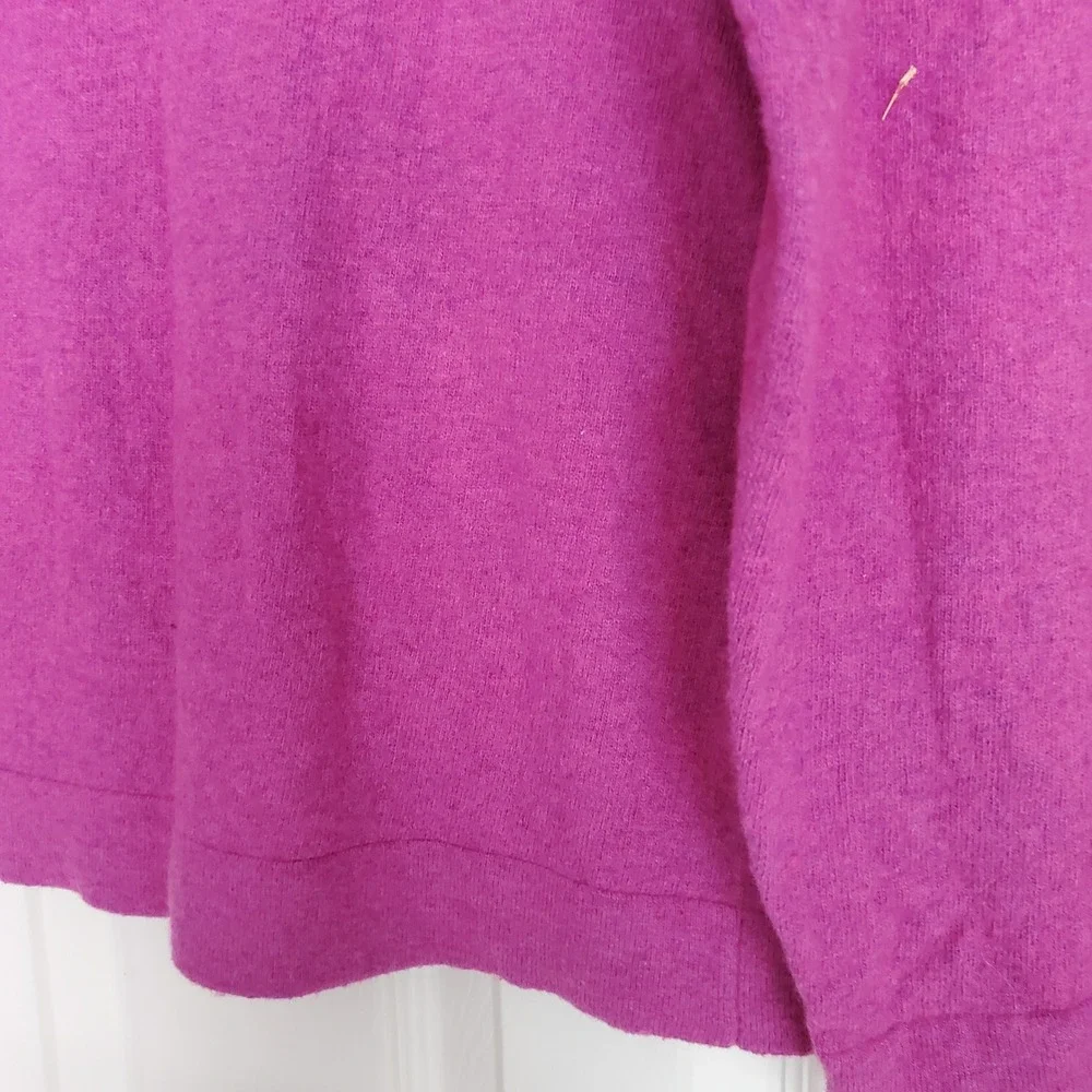J.Crew Reimagined Fuchsia Wool Cotton Blend Crewneck Sweater Fair Trade Med?